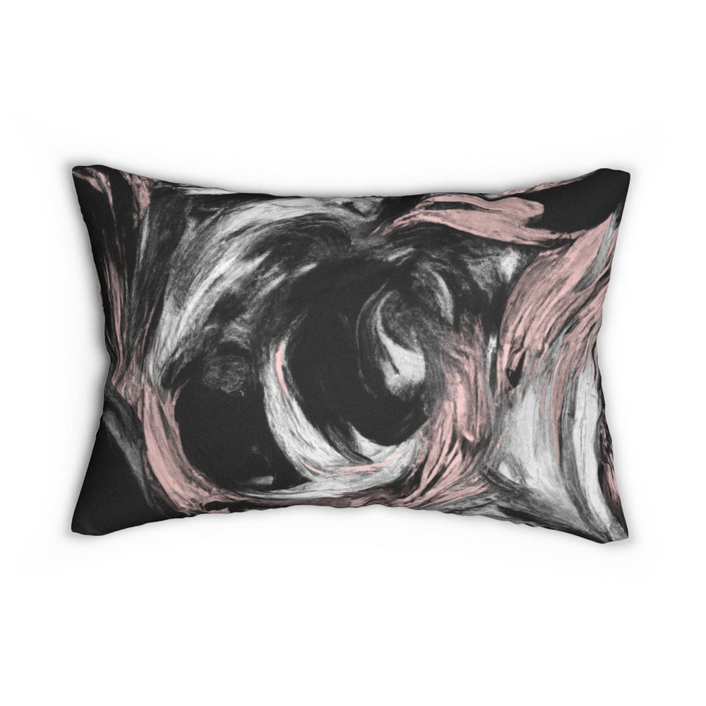 Decorative Lumbar Throw Pillow - Black Pink White Abstract Pattern - Decorative