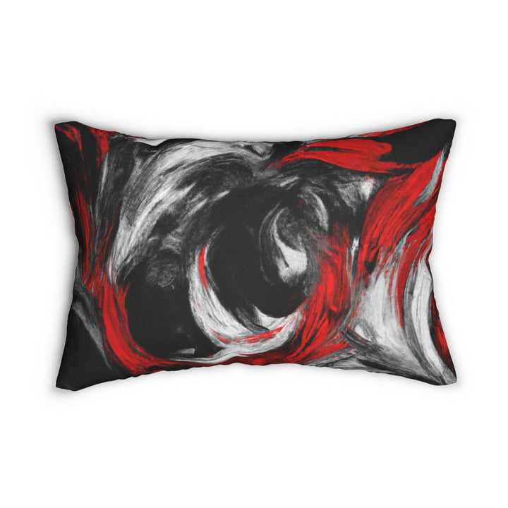 Decorative Lumbar Throw Pillow - Decorative Black Red White Abstract Seamless