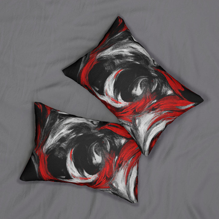 Decorative Lumbar Throw Pillow - Decorative Black Red White Abstract Seamless