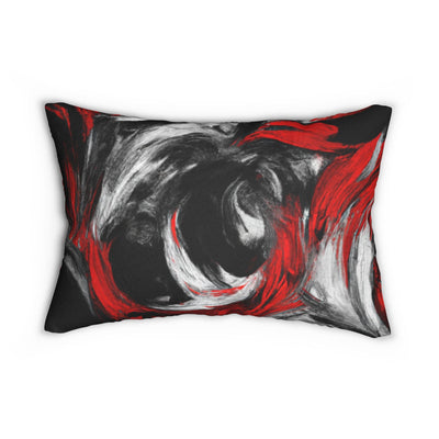 Decorative Lumbar Throw Pillow - Decorative Black Red White Abstract Seamless