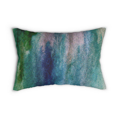 Decorative Lumbar Throw Pillow - Blue Hue Watercolor Abstract Print