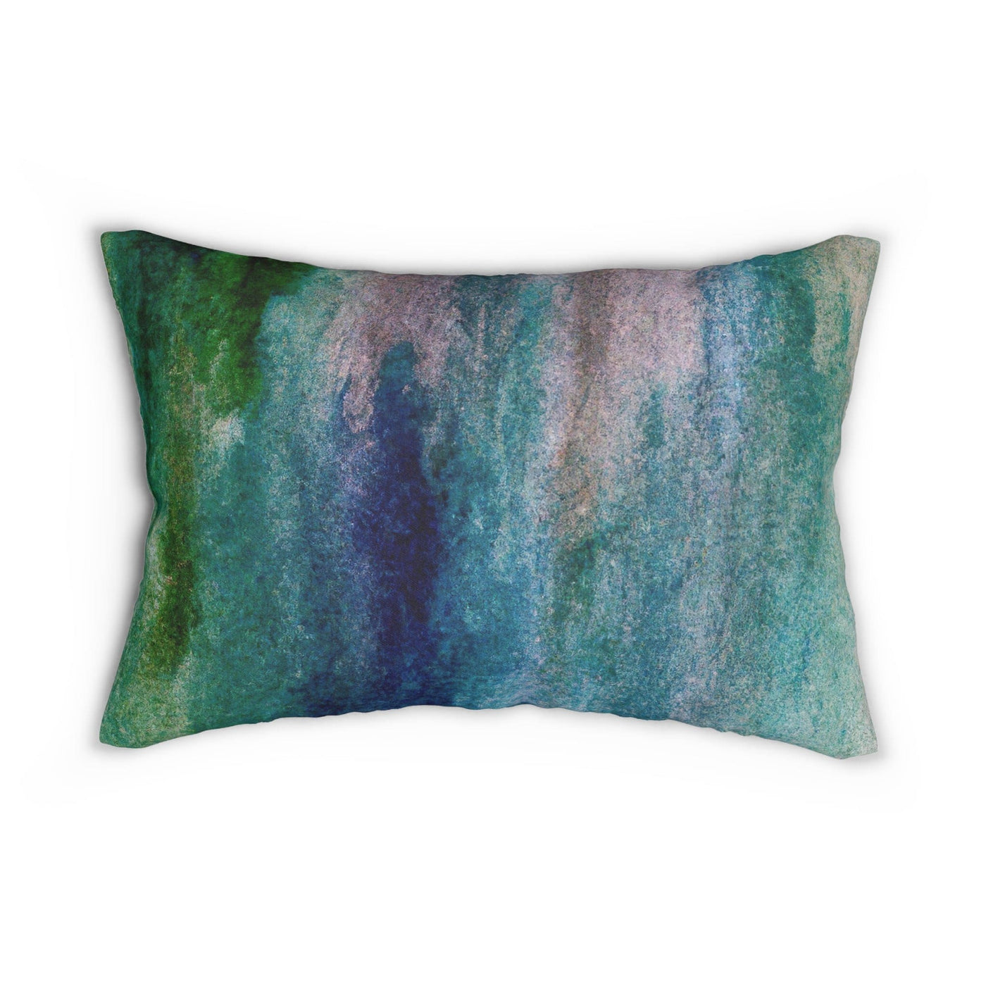 Decorative Lumbar Throw Pillow - Blue Hue Watercolor Abstract Print