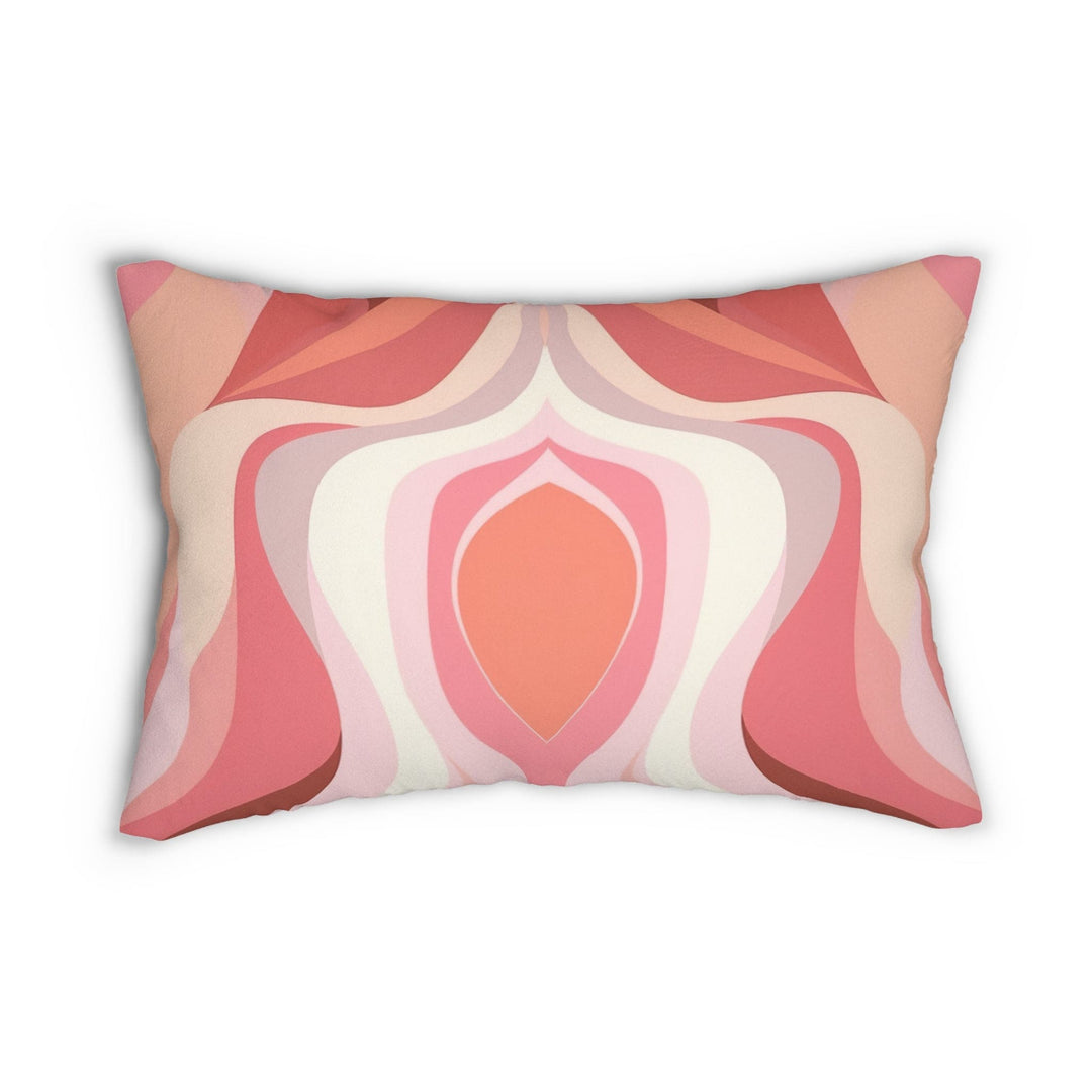 Decorative Lumbar Throw Pillow - Boho Pink and White Lines - Decorative | Throw