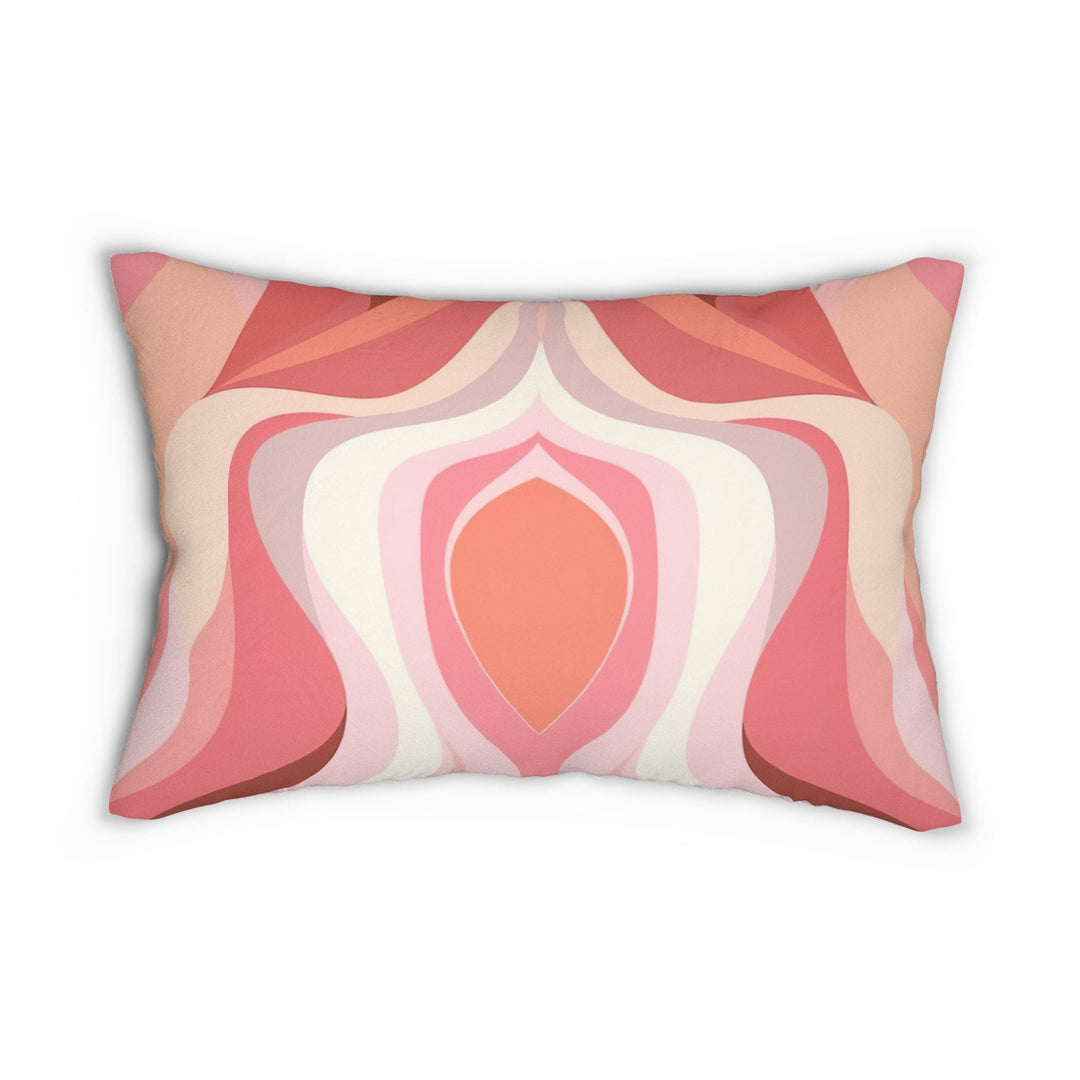 Decorative Lumbar Throw Pillow - Boho Pink and White Lines - Decorative | Throw