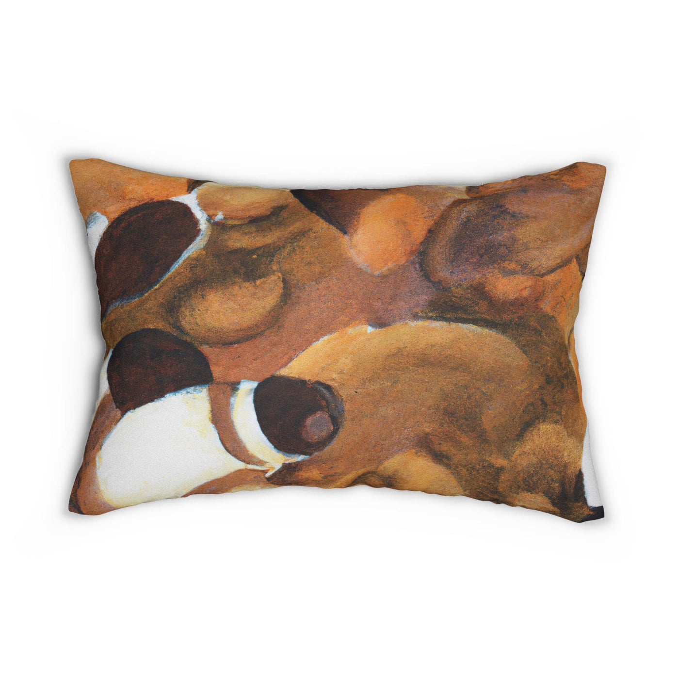 Decorative Lumbar Throw Pillow - Brown White Stone Pattern - Decorative | Throw