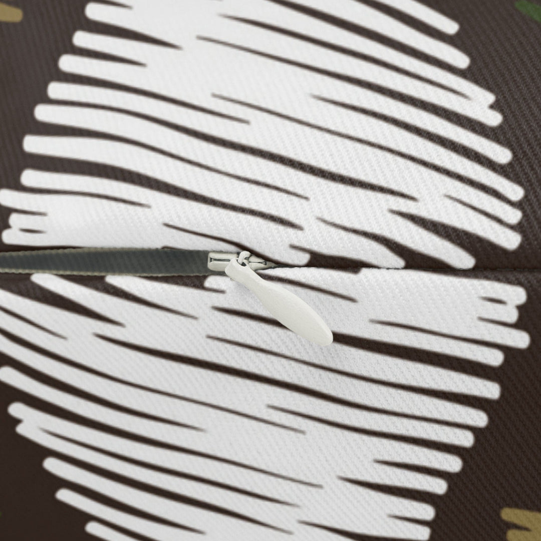 Decorative Lumbar Throw Pillow - Forest Green and White Tribal Quilting Fabric