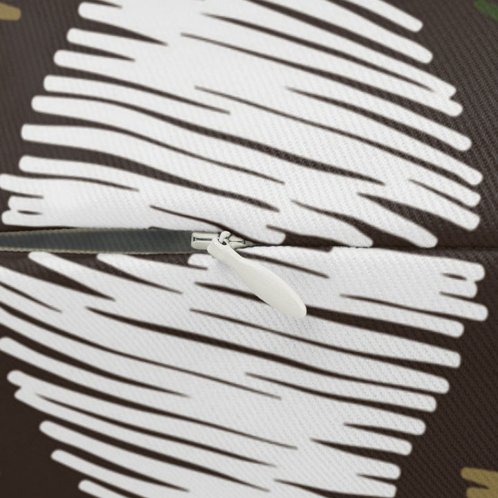 Decorative Lumbar Throw Pillow - Forest Green and White Tribal Quilting Fabric