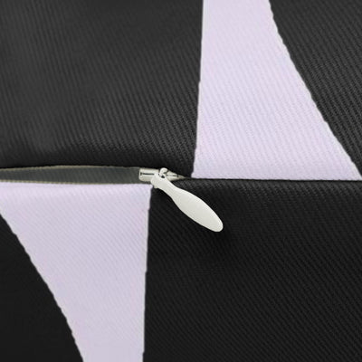 Decorative Lumbar Throw Pillow - Geometric Lavender And Black Pattern