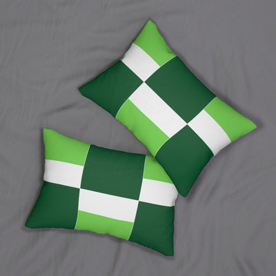 Decorative Lumbar Throw Pillow - Lime Forest Irish Green Colorblock