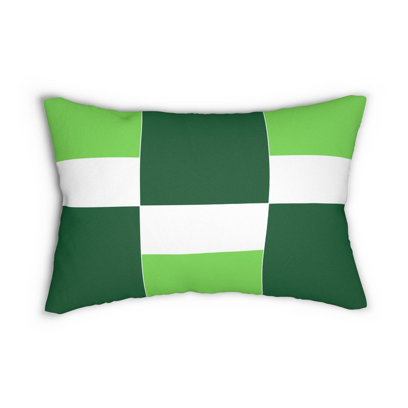 Decorative Lumbar Throw Pillow - Lime Forest Irish Green Colorblock
