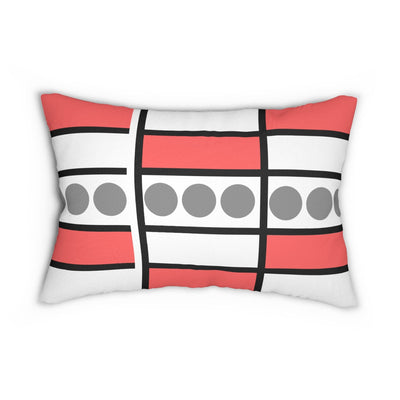 Decorative Lumbar Throw Pillow - Mauve Grey White Geometric Pattern