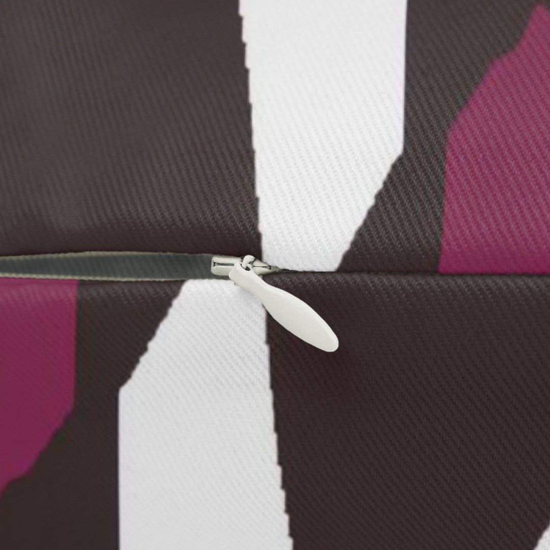 Decorative Lumbar Throw Pillow - Mauve Pink and Maroon Geometric Pattern