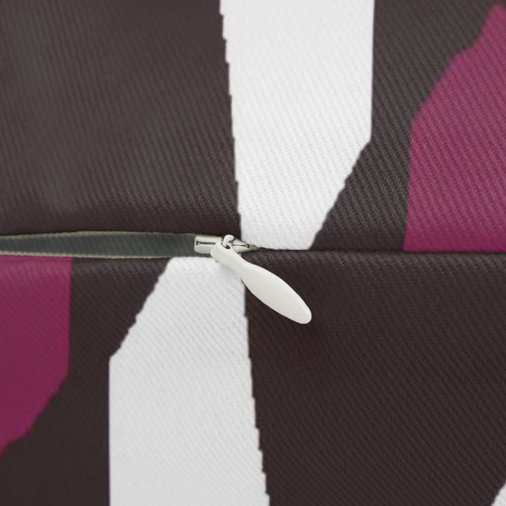 Decorative Lumbar Throw Pillow - Mauve Pink and Maroon Geometric Pattern