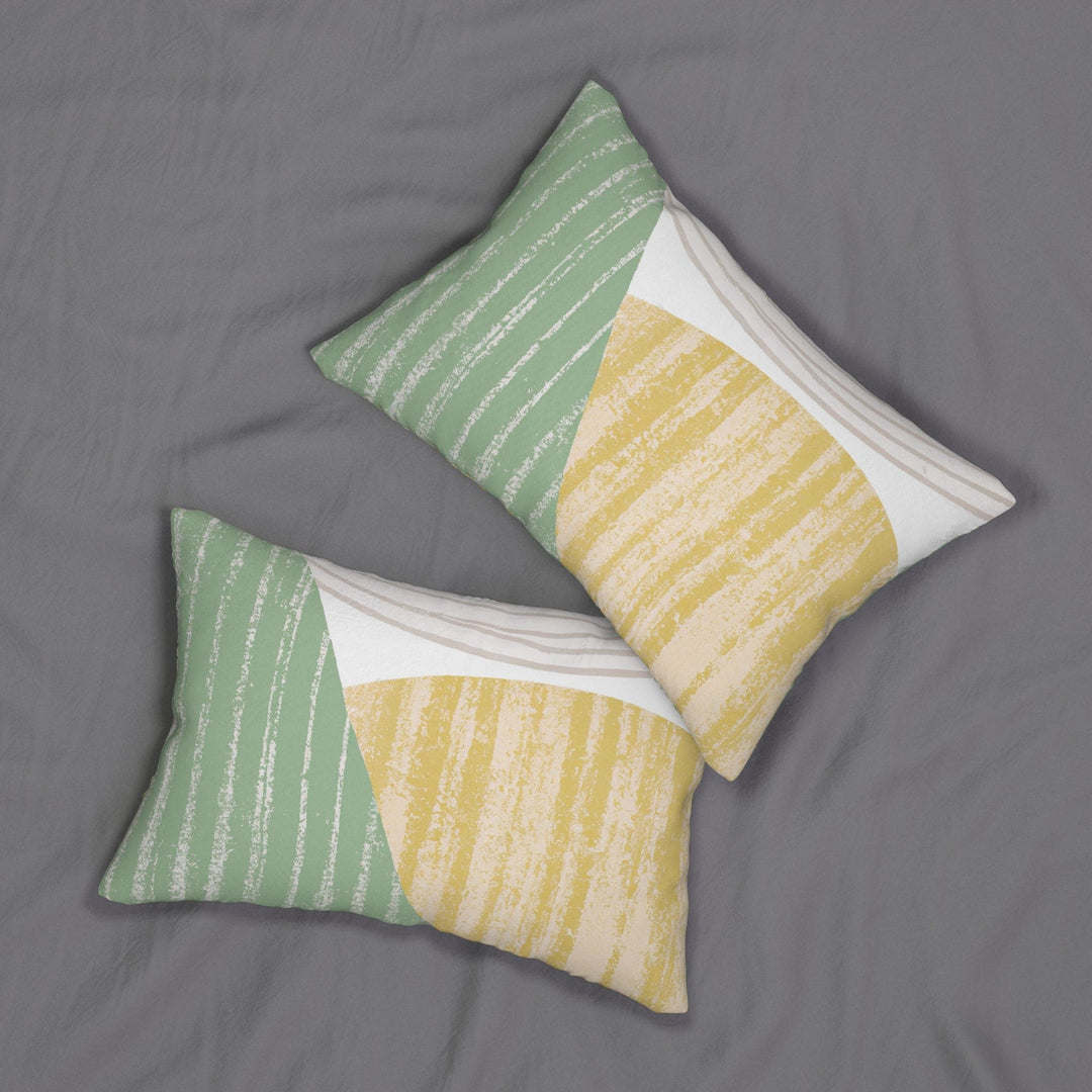 Decorative Lumbar Throw Pillow - Mint Green Textured Look Boho Print