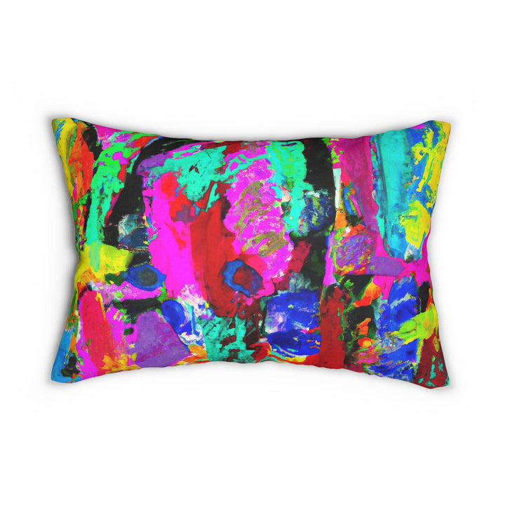 Decorative Lumbar Throw Pillow - Multicolor Abstract Expression Pattern