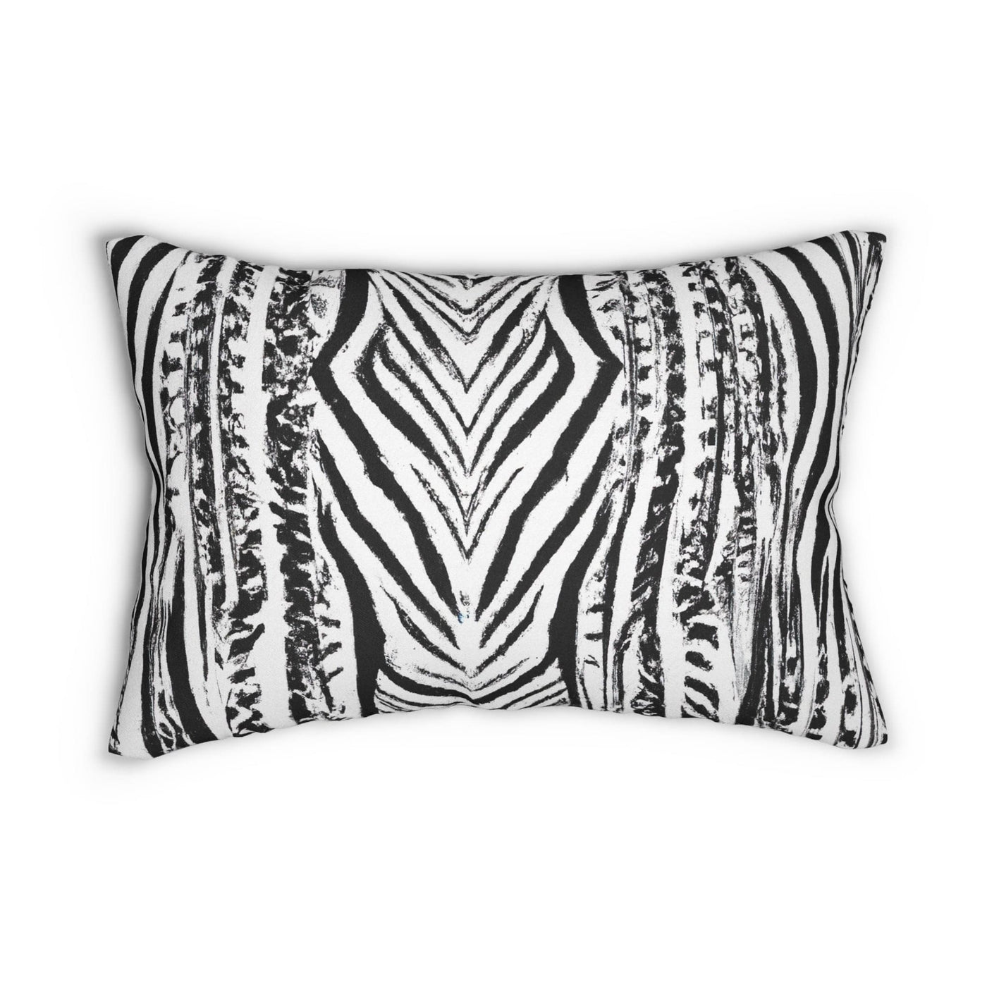 Decorative Lumbar Throw Pillow - Native Black And White Abstract Pattern - Home