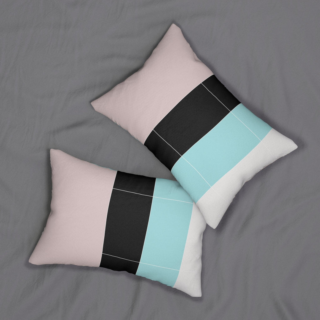 Decorative Lumbar Throw Pillow - Pastel Colorblock Pink Black Blue