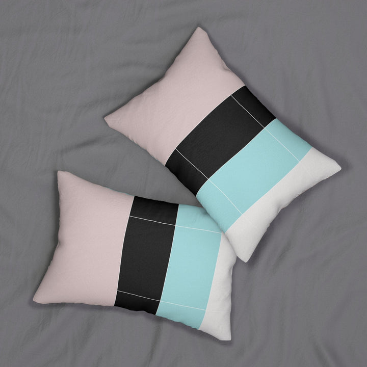 Decorative Lumbar Throw Pillow - Pastel Colorblock Pink Black Blue