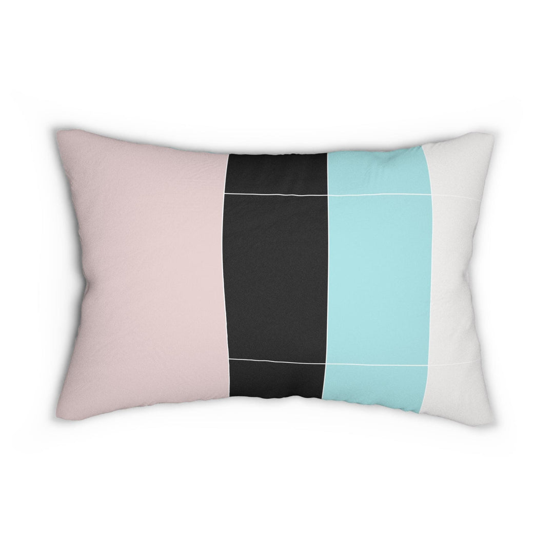 Decorative Lumbar Throw Pillow - Pastel Colorblock Pink Black Blue