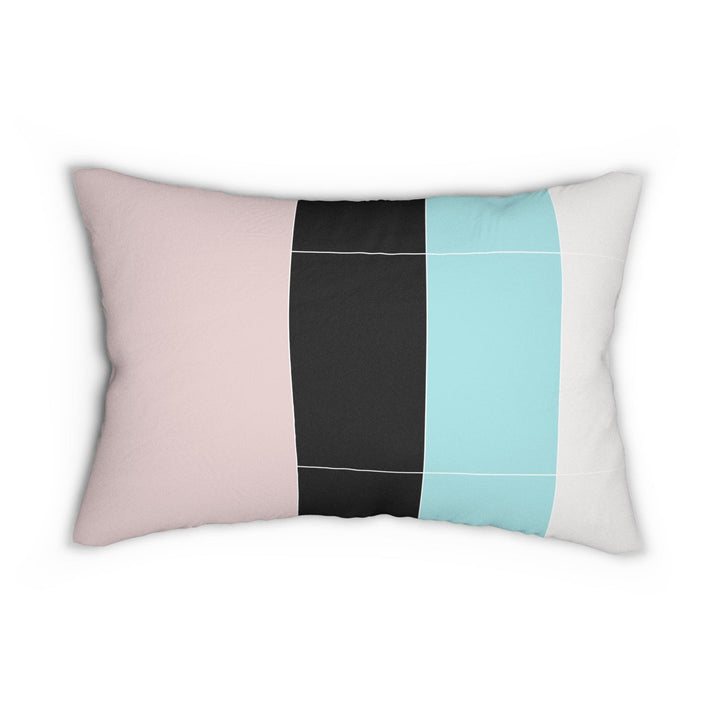 Decorative Lumbar Throw Pillow - Pastel Colorblock Pink Black Blue