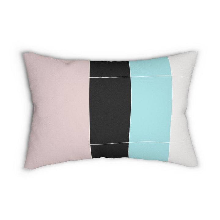 Decorative Lumbar Throw Pillow - Pastel Colorblock Pink Black Blue