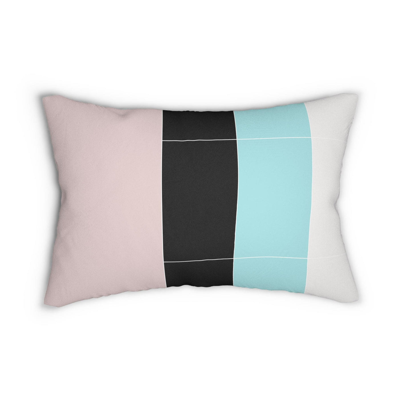 Decorative Lumbar Throw Pillow - Pastel Colorblock Pink/black/blue - Home Decor