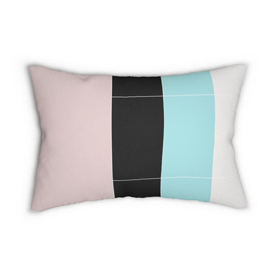 Decorative Lumbar Throw Pillow - Pastel Colorblock Pink/black/blue - Home Decor