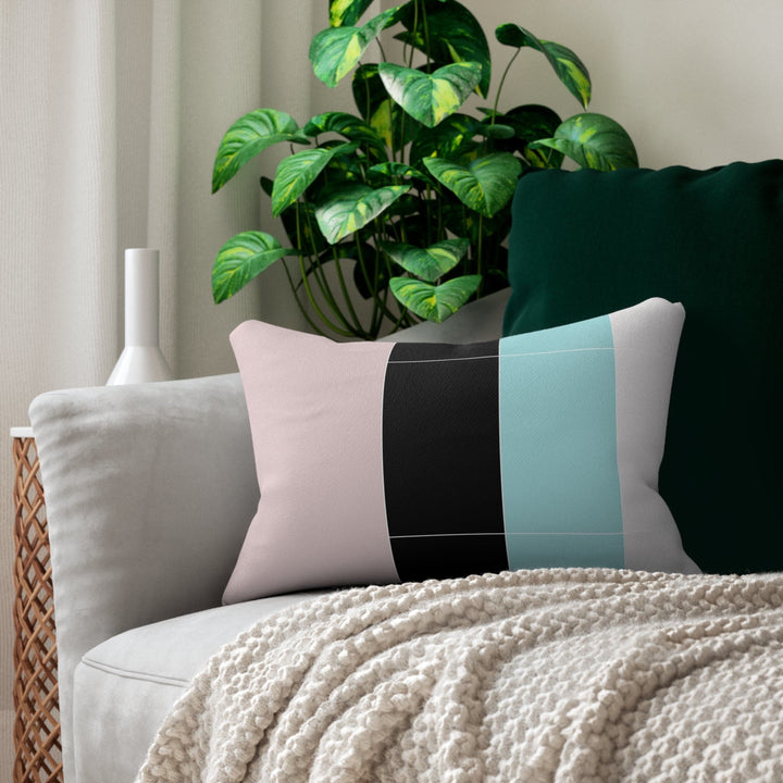 Decorative Lumbar Throw Pillow - Pastel Colorblock Pink Black Blue