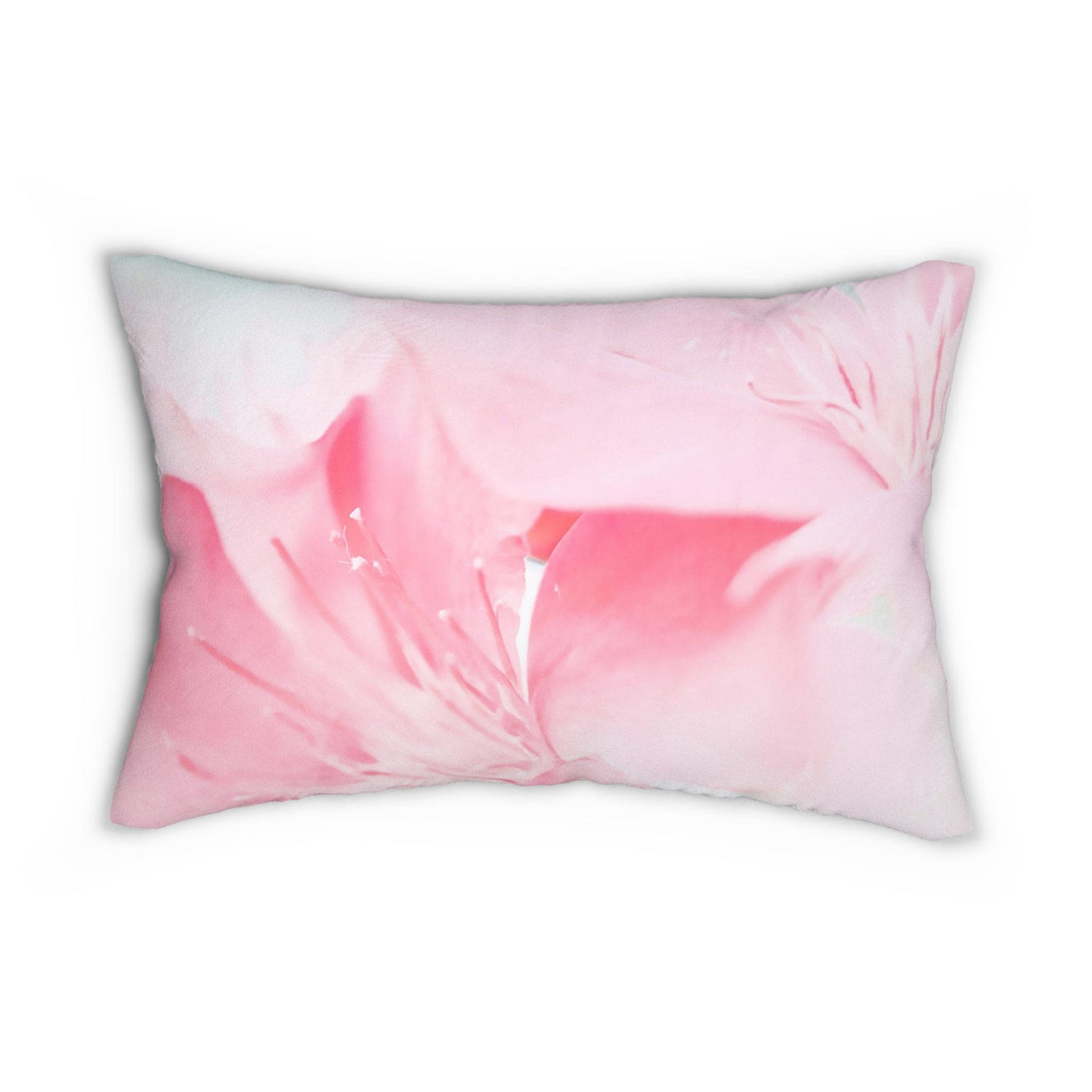 Decorative Lumbar Throw Pillow - Pink Flower Bloom Peaceful Spring Nature