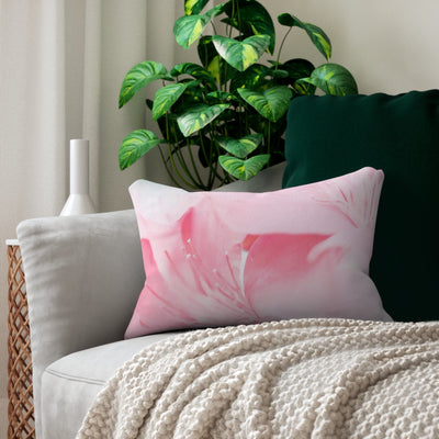 Decorative Lumbar Throw Pillow - Pink Flower Bloom Peaceful Spring Nature