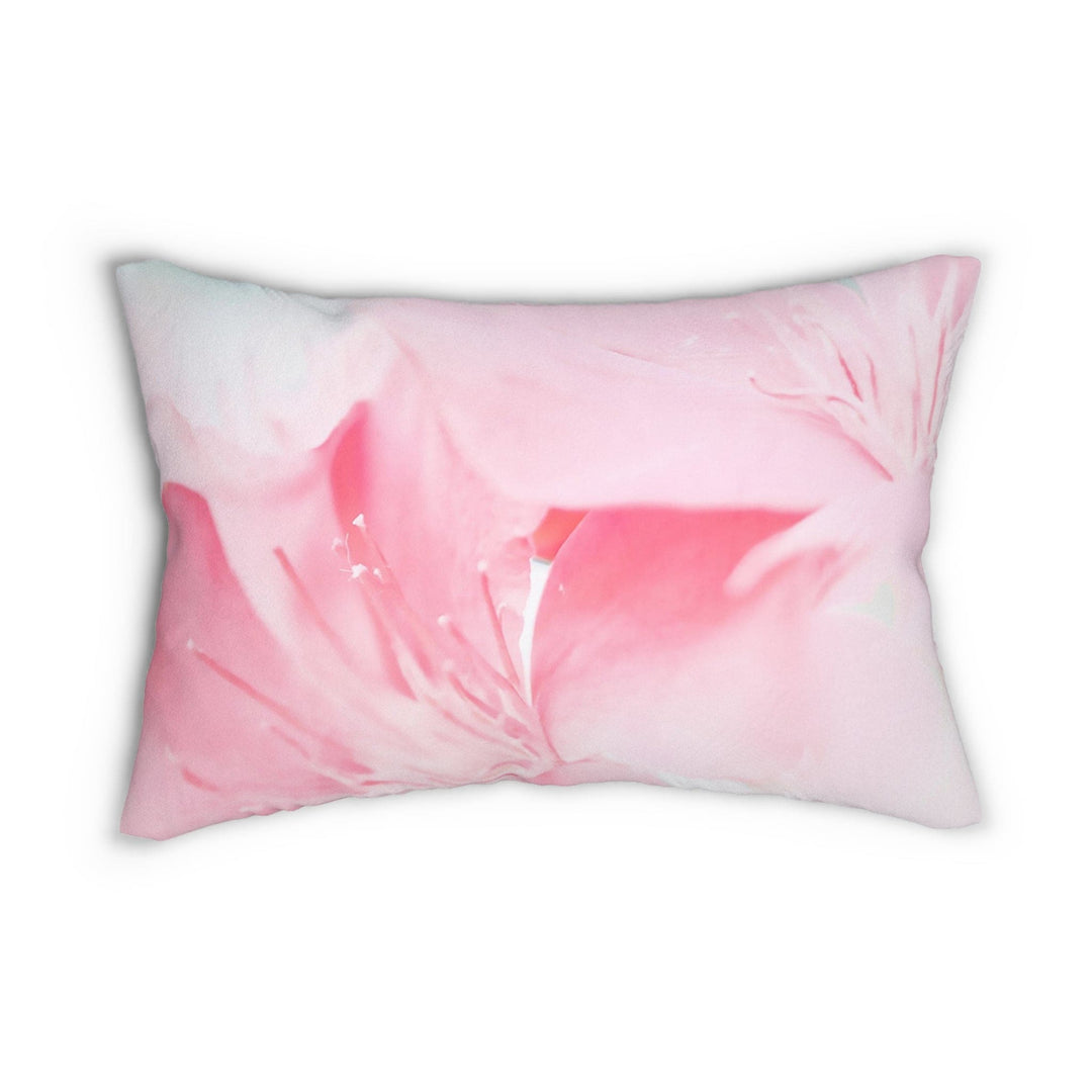 Decorative Lumbar Throw Pillow - Peaceful Pink Flower Bloom - Decorative