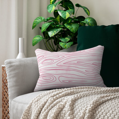 Decorative Lumbar Throw Pillow - Pink Line Art Sketch Print - Home Decor