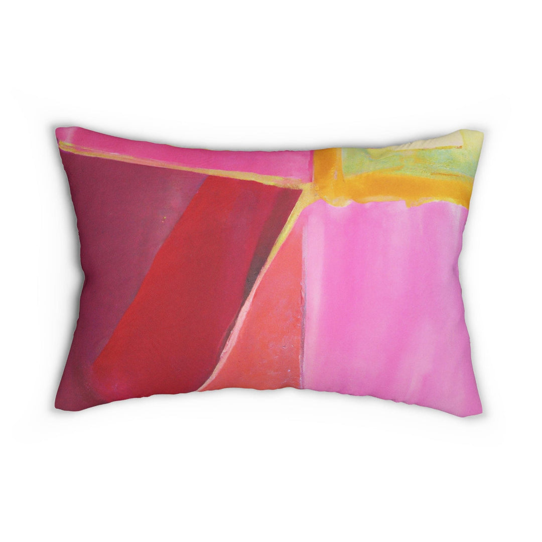 Decorative Lumbar Throw Pillow - Pink Mauve Red Geometric Pattern - Decorative