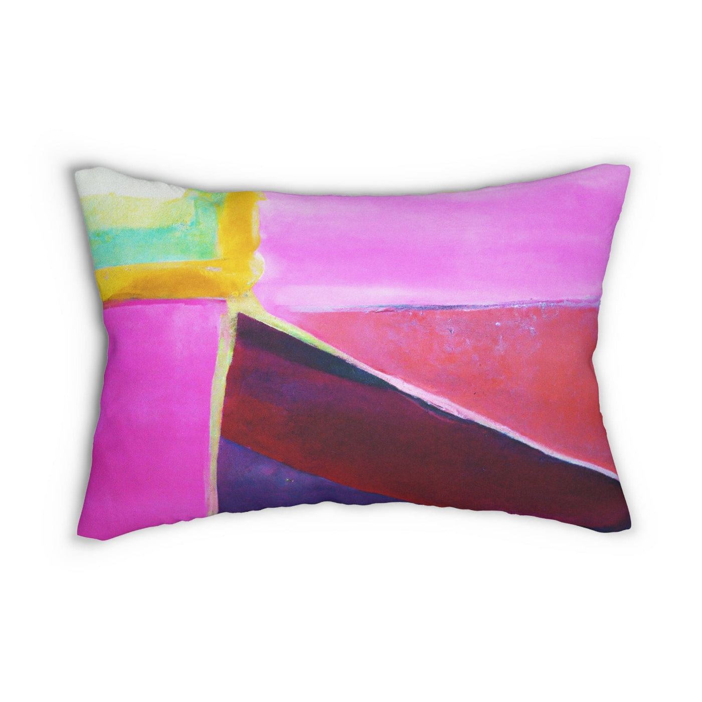 Decorative Lumbar Throw Pillow - Pink Purple Red Geometric Pattern - Home Decor