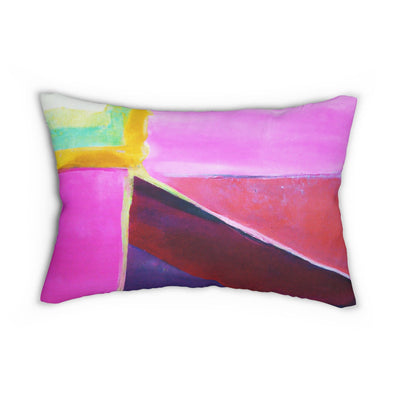 Decorative Lumbar Throw Pillow - Pink Purple Red Geometric Pattern - Home Decor