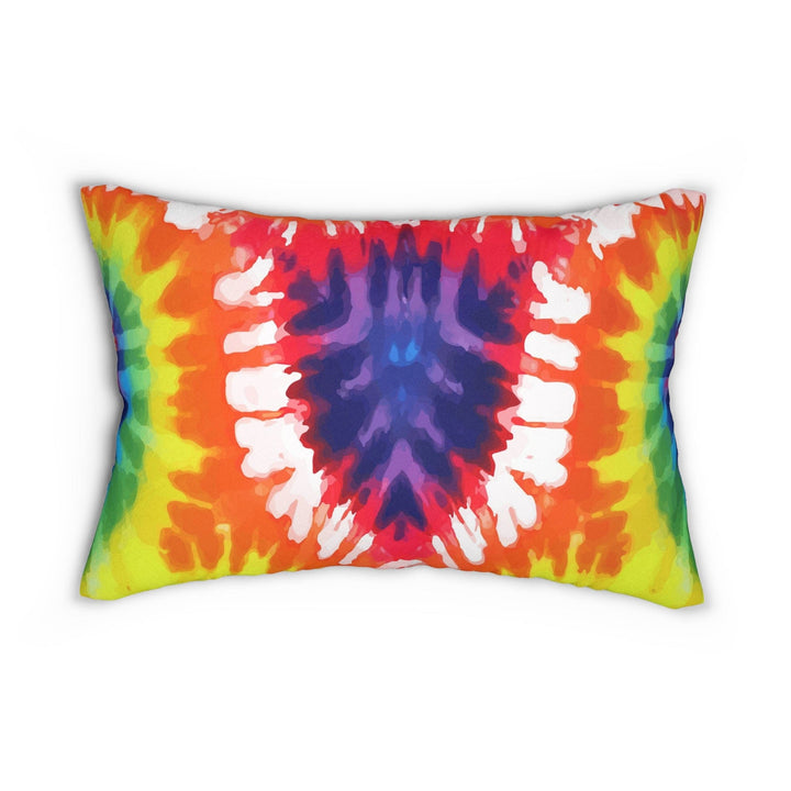 Decorative Lumbar Throw Pillow - Psychedelic Rainbow Tie Dye - Decorative