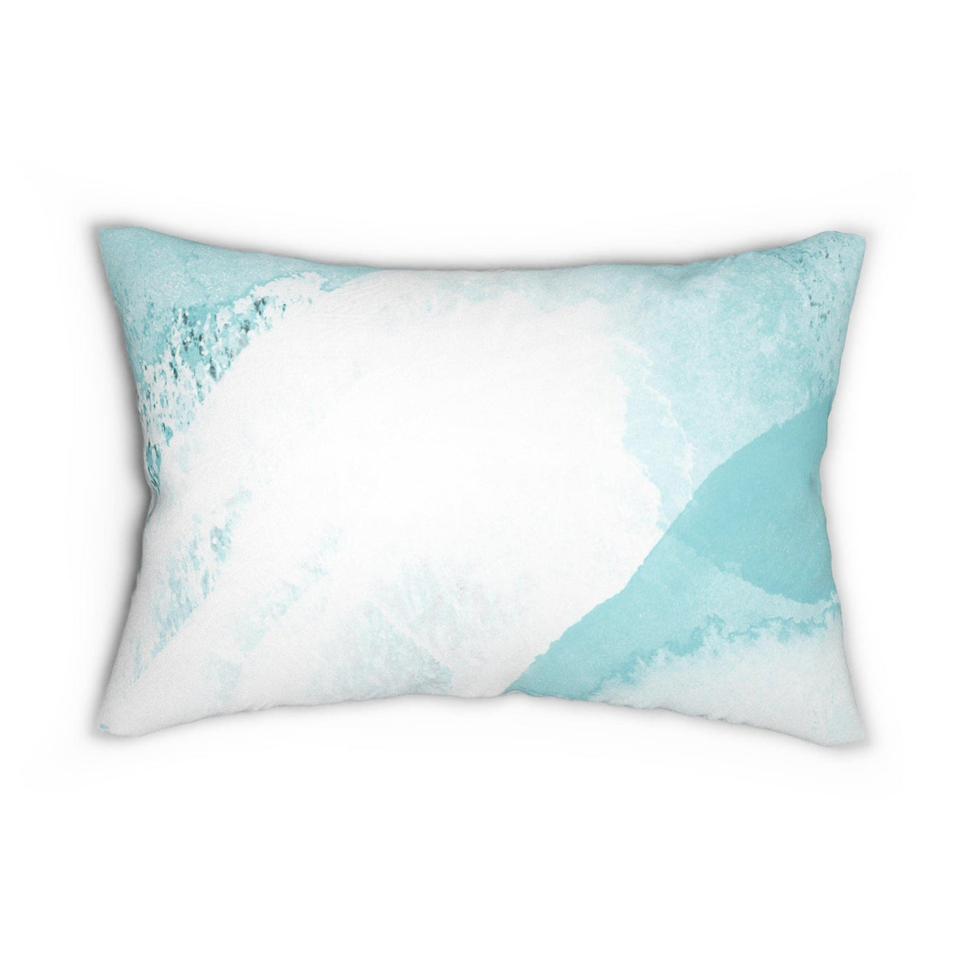 Decorative Lumbar Throw Pillow - Subtle Abstract Ocean Blue And White Print