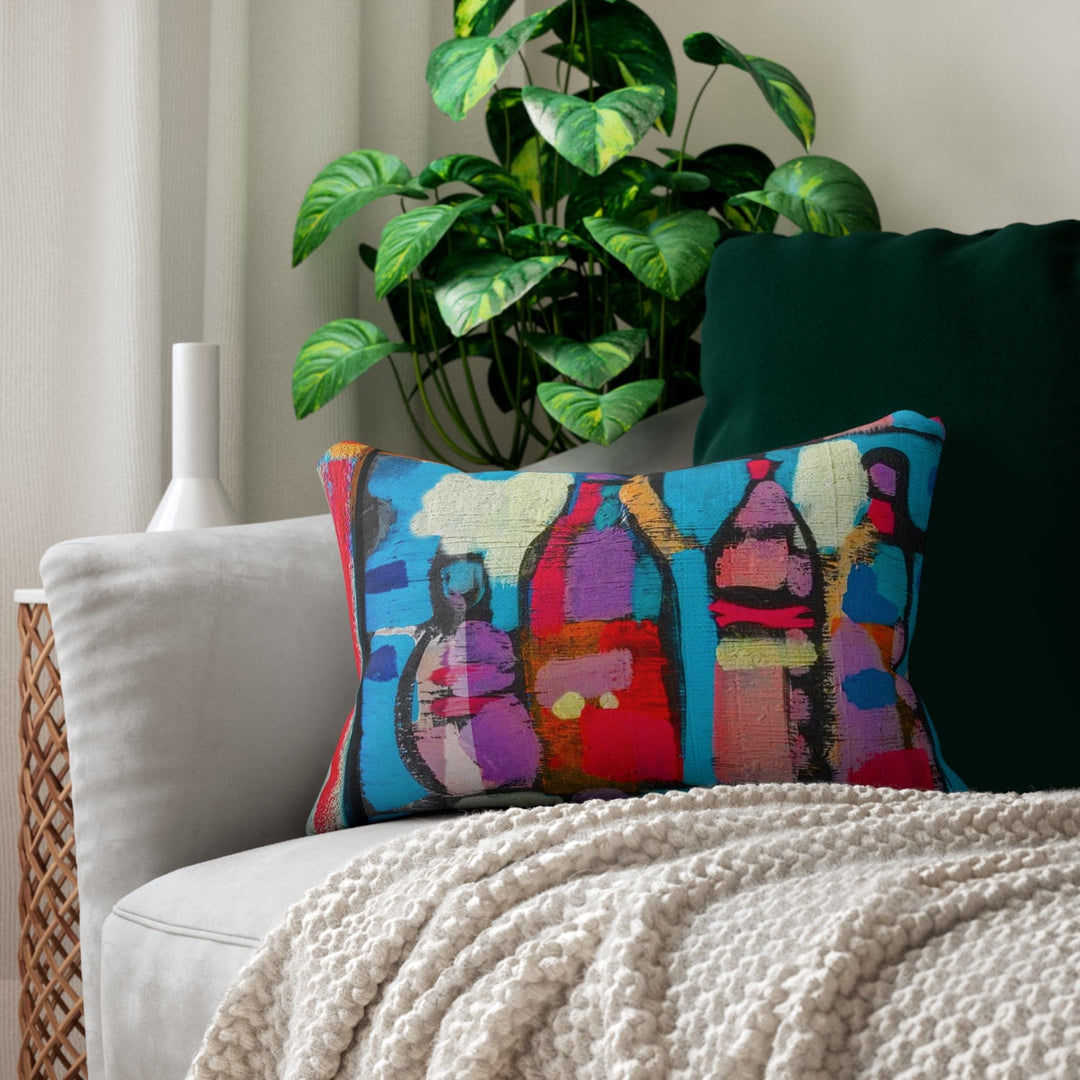 Decorative Lumbar Throw Pillow - Sutileza Smooth Colorful Abstract Print