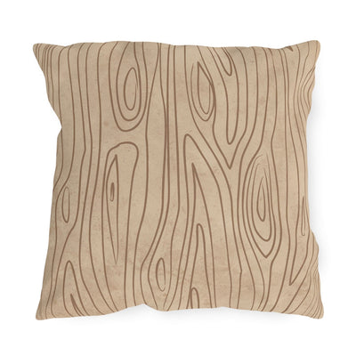 Decorative Outdoor Pillows - Set Of 2 Beige And Brown Tree Sketch Line Art