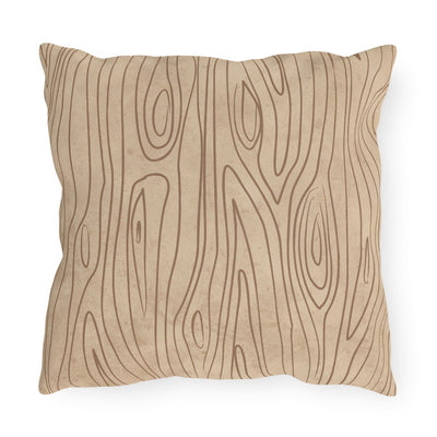Decorative Outdoor Pillows - Set Of 2 Beige And Brown Tree Sketch Line Art