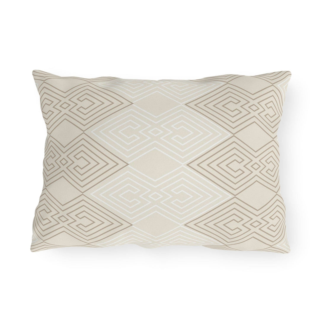 Decorative Indoor/outdoor Pillow Beige White Tribal Geometric Aztec Pattern