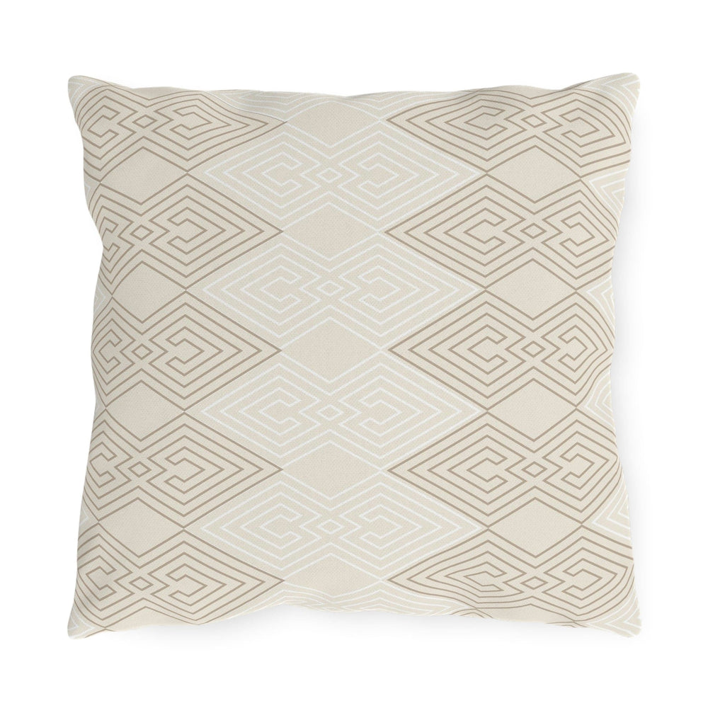 Decorative Indoor/outdoor Pillow Beige White Tribal Geometric Aztec Pattern