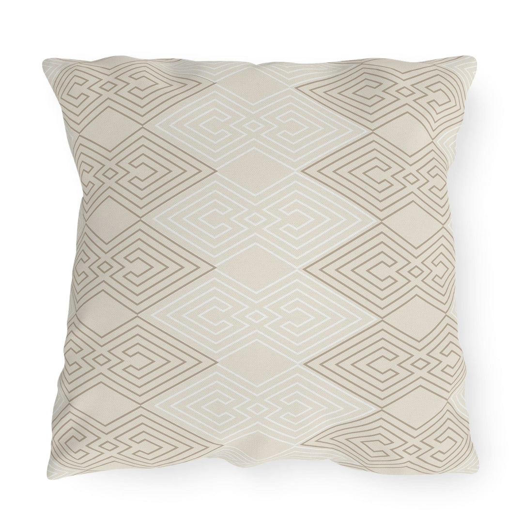 Decorative Indoor/outdoor Pillow Beige White Tribal Geometric Aztec Pattern