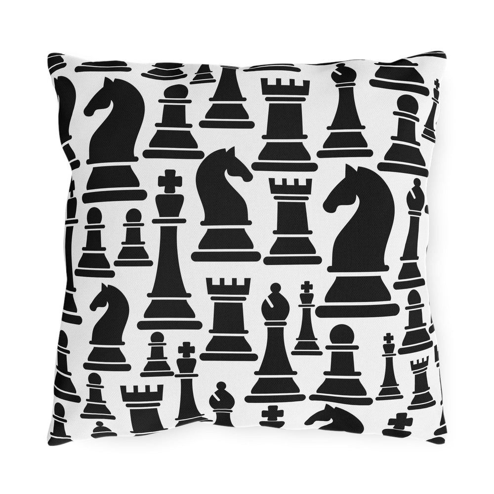 Decorative Indoor/outdoor Pillow Black and White Chess Pattern - Decorative