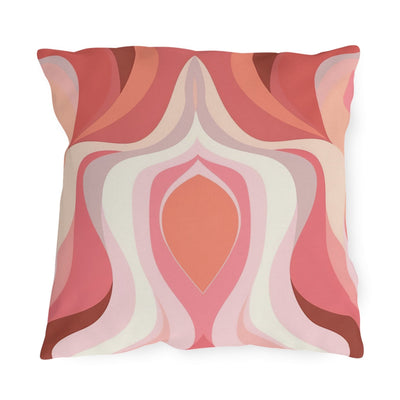 Decorative Outdoor Pillows - Set Of 2 Boho Pink And White Contemporary Art