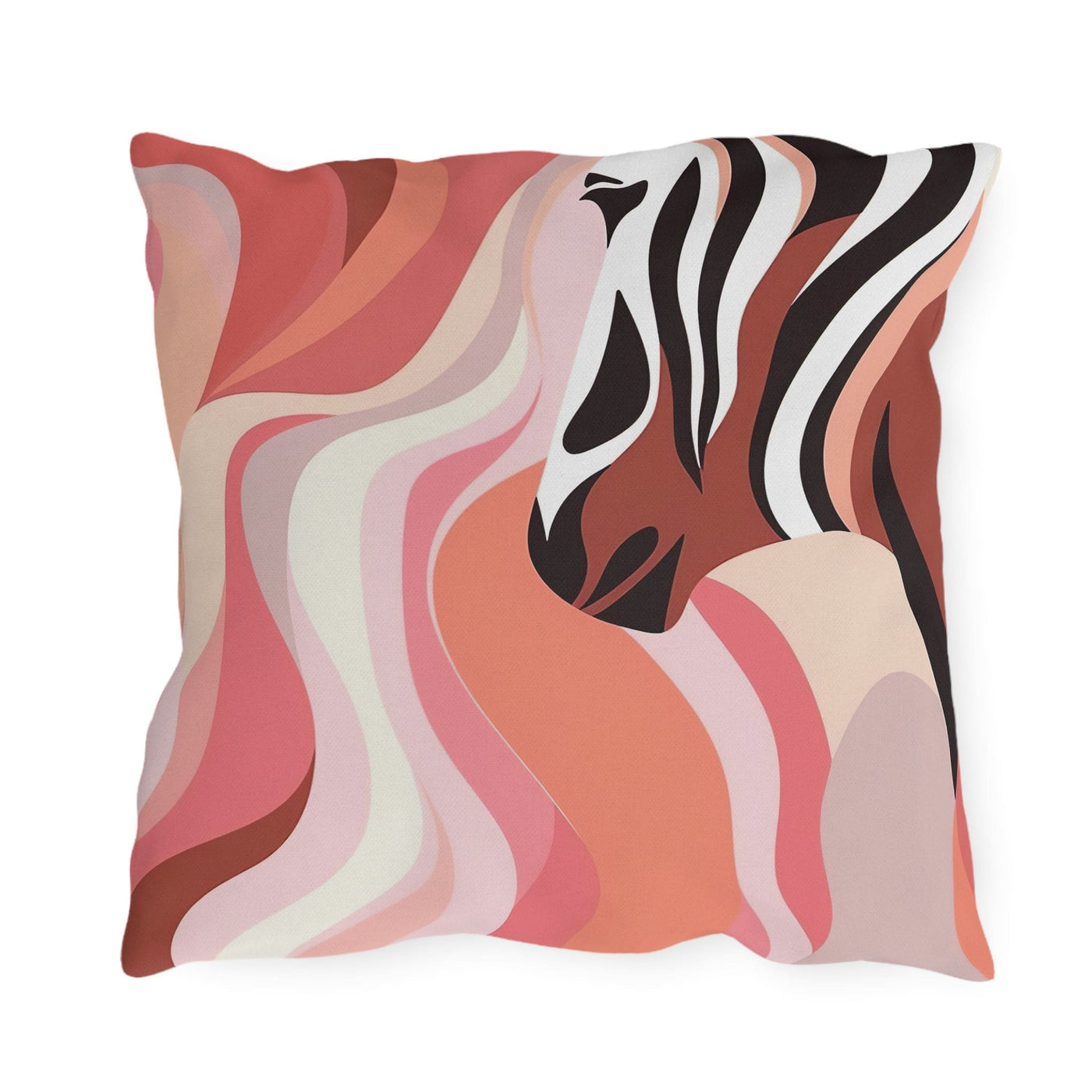 Decorative Outdoor Pillows - Set Of 2 Boho Pink And White Contemporary Art