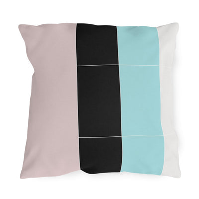 Decorative Outdoor Pillows - Set Of 2 Pastel Colorblock Pink/black/blue | Throw
