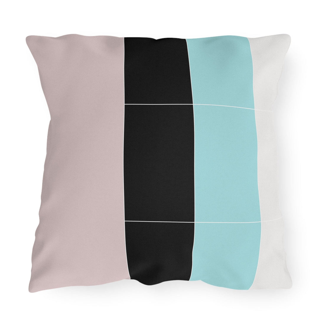Decorative Indoor/outdoor Pillow - Pastel Colorblock Pink Black Blue