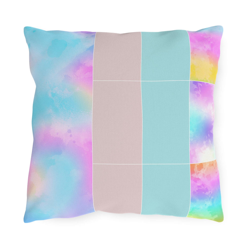 Decorative Indoor/outdoor Pillow - Pastel Colorblock Watercolor Pattern