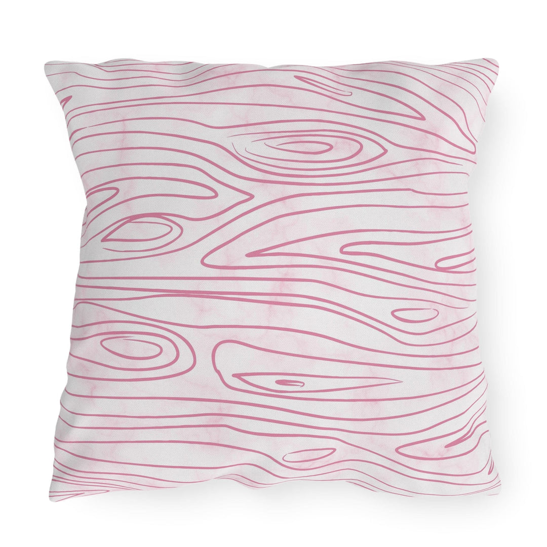 Decorative Indoor/outdoor Pillow Pink Line Art Sketch Pattern - Decorative